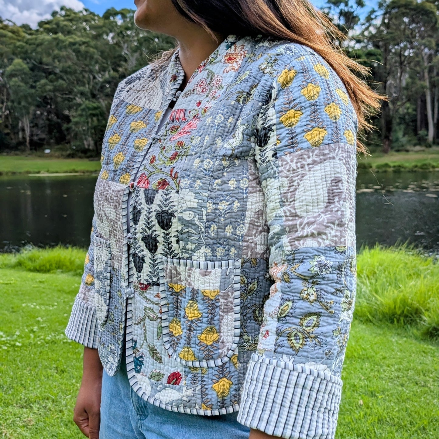 Grey quilted jacket