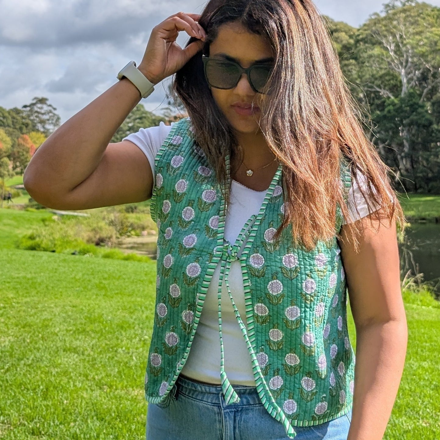 Matcha green vest jacket