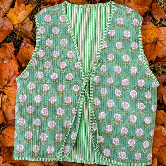Matcha green vest jacket
